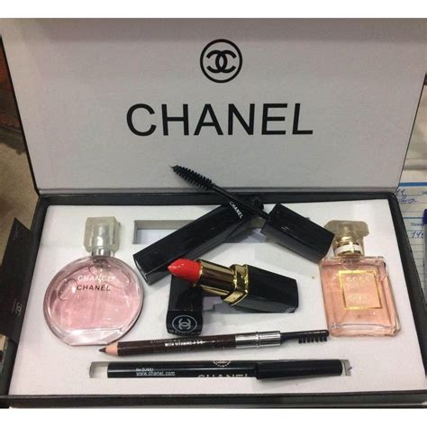 chanel parfume set|chanel perfume and lipstick set.